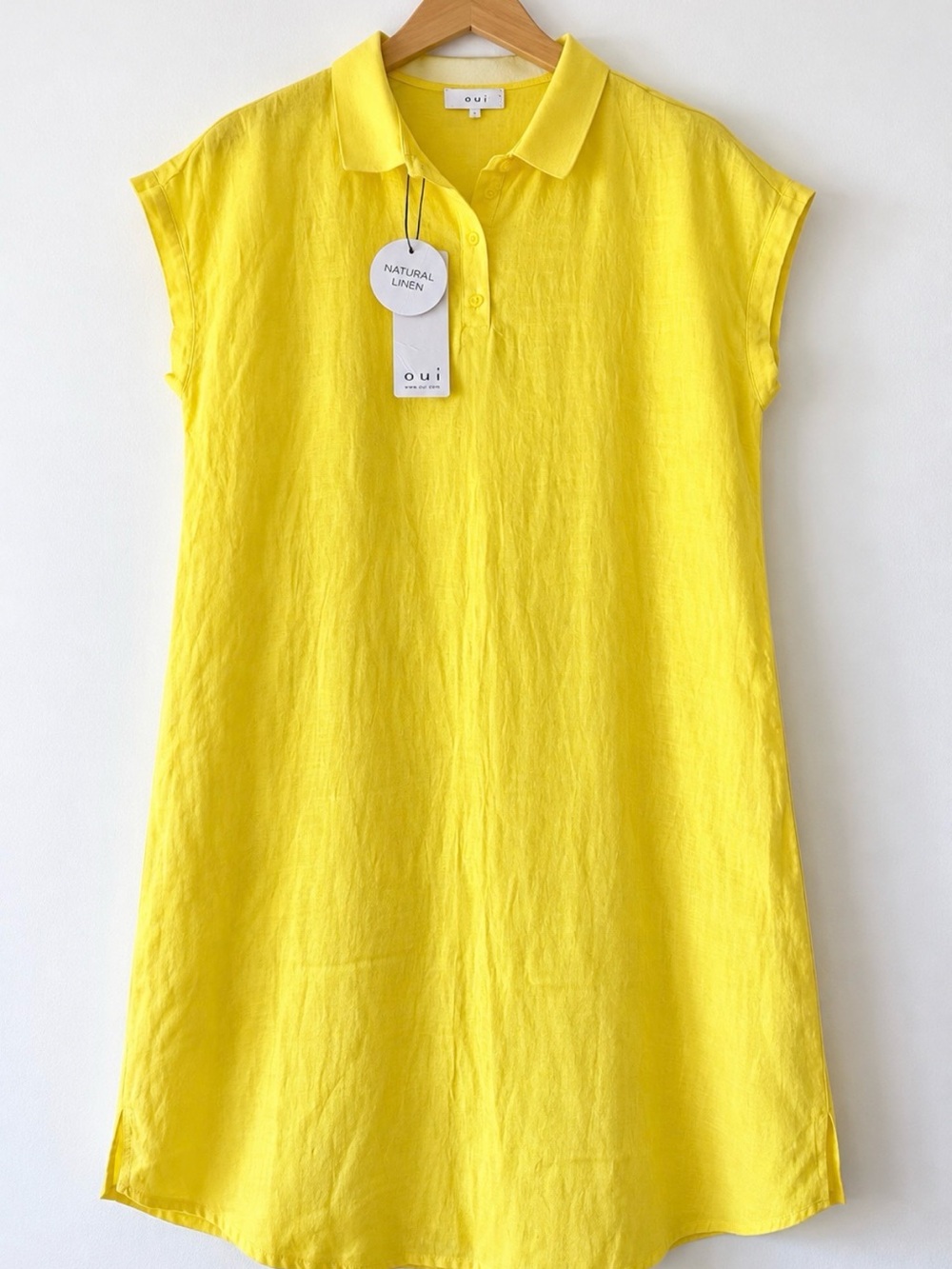 Women’s OUI Yellow Linen Dress Size 14 US/ 46 EU NWT